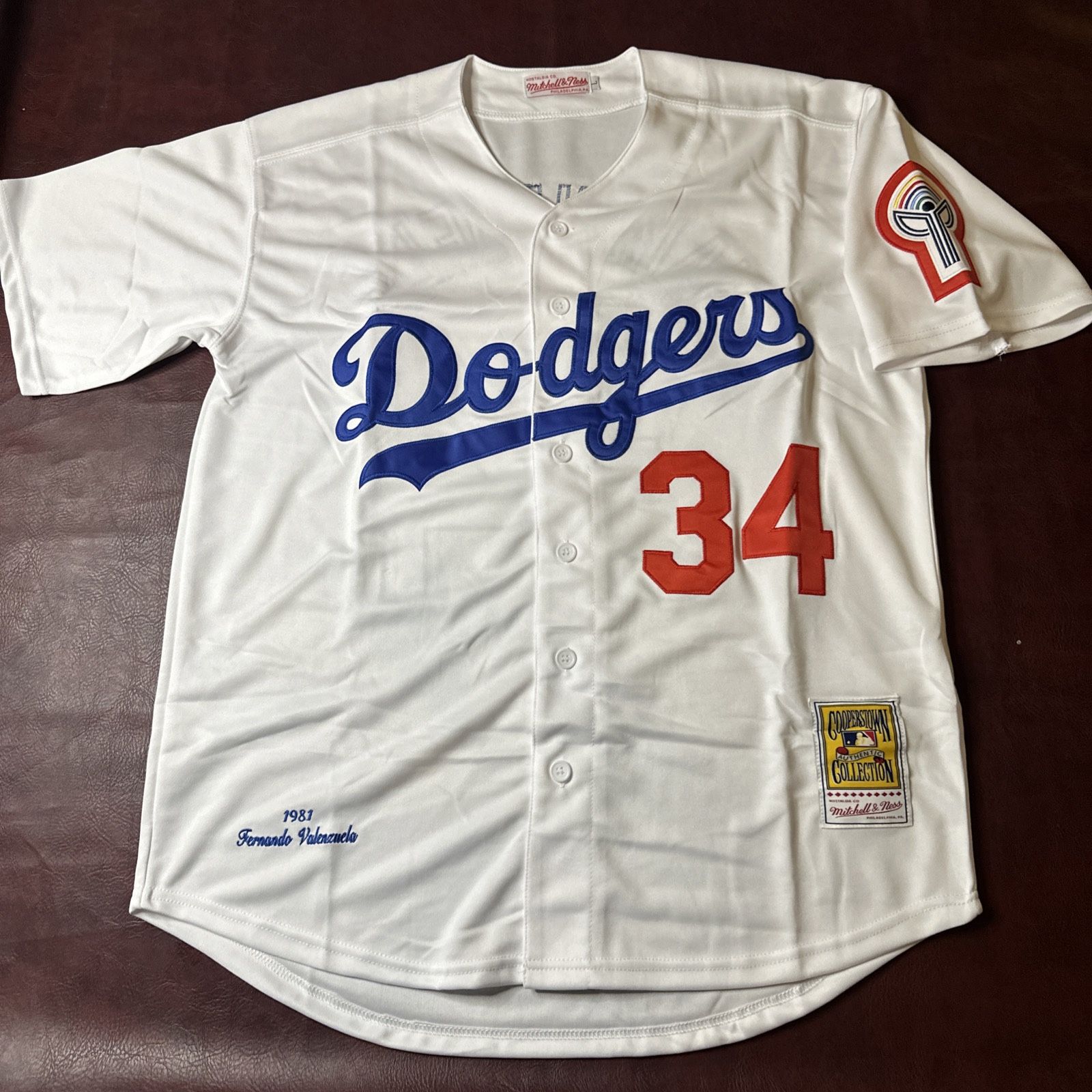 Fernando Valenzuela Jersey Los Angeles Dodgers Legend Mens Large White #34