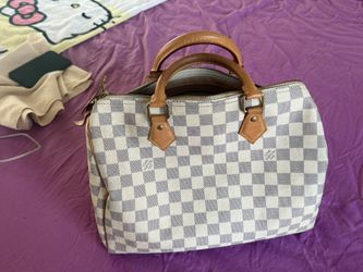 Checkered Canvas Handbag – Great Condition, Stylish Everyday Bag