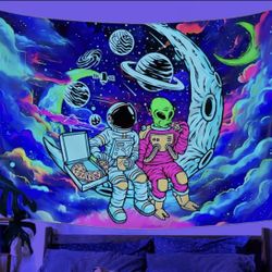 Glowing Space Astronaut Tapestry art 