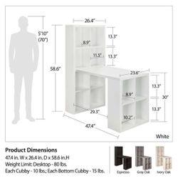 White Ameriwood Home London Hobby Craft Desk
