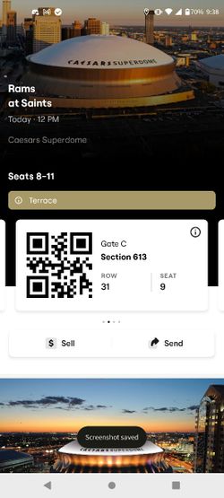 Saints Tickets To Today's Game