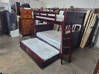 Full over full bunk bed and trundle