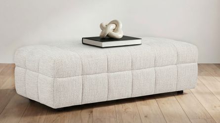 Amara Ivory Upholstered Ottoman