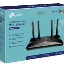 Unused - Wireless Router - WiFi 6 Dual-Band up to 1.5 Gbps Speeds TP-Link Archer AX1500