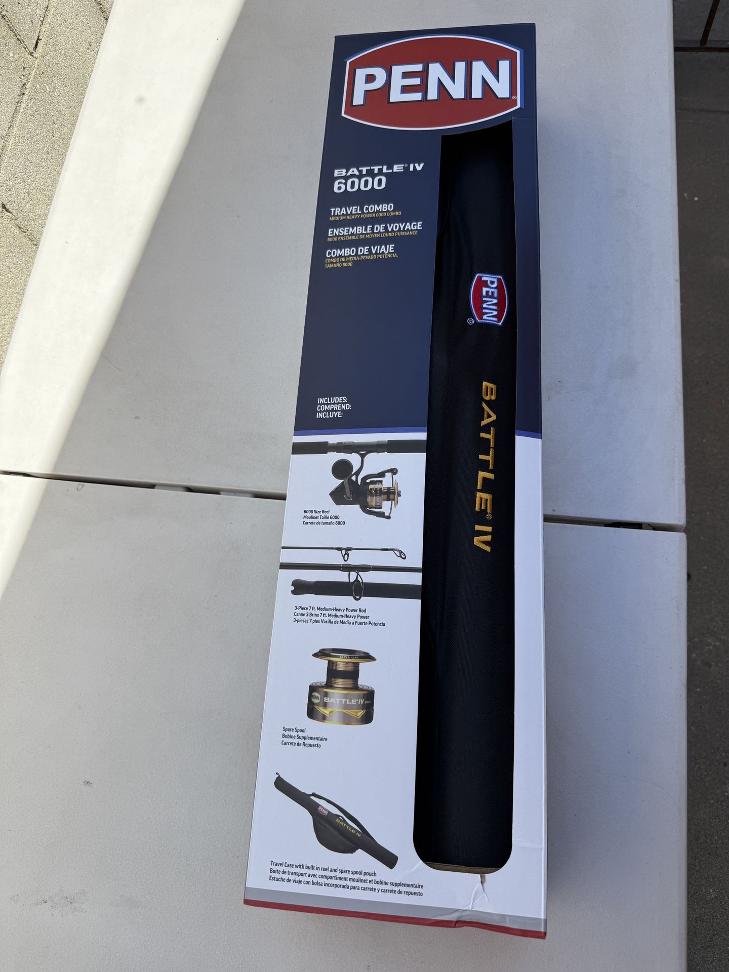 Penn Battle IV 6000 3 Piece spinning Reel Travel Combo