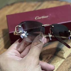 Cartier Glasses - Brown / Gold 