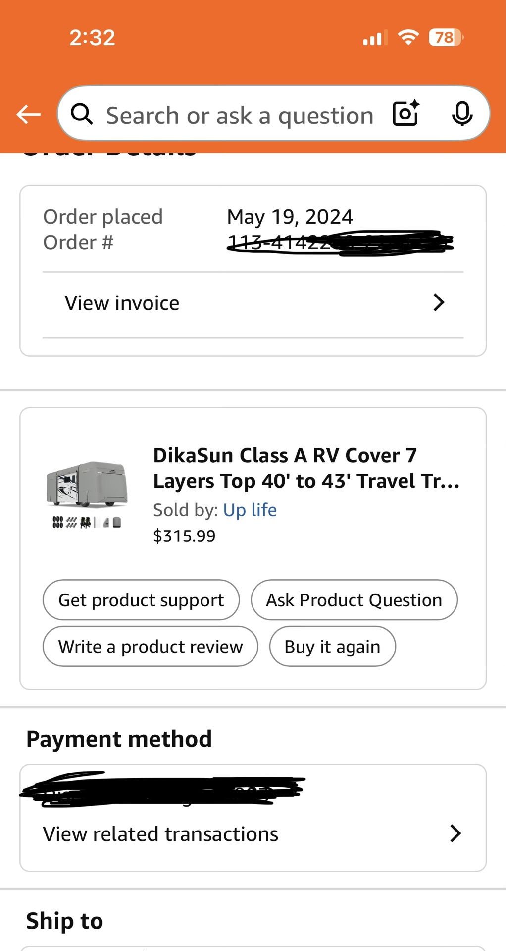 Rv Cover 40’ - 43’ 