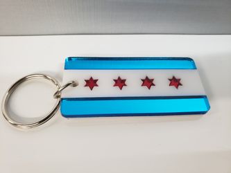 Chicago Flag Keychain