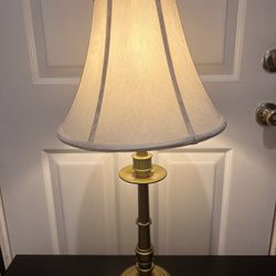 Antique Stiffel Brass Lamp With Stiffel Lampshade