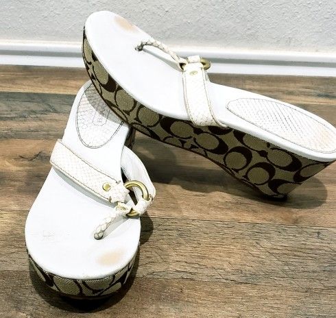 Coach Leather Wedges Size Woman's 9
