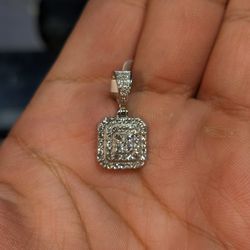 Valentines Day 14K Gold And Natural Diamond Square Pendant