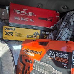 Dewalt Prune Saw, Milwaukee Blower, Cobra Ramset