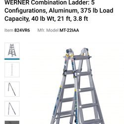 21 Ft Multi Position Werner Ladder 