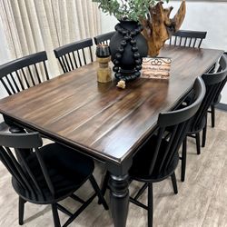 ***NEWLY REFINISHED*** 9 Piece Walnut Dining Table Set