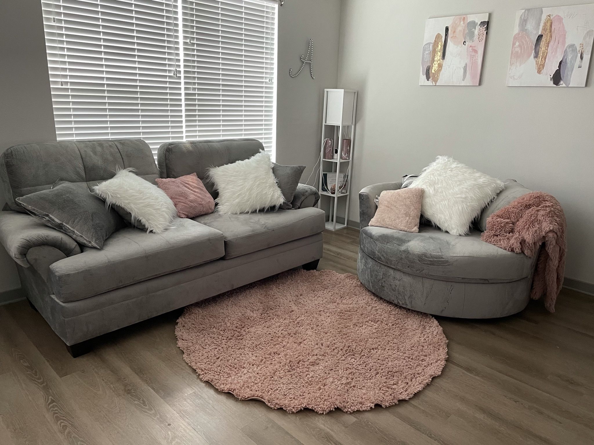 Lightly Used Grey Sofa Set 