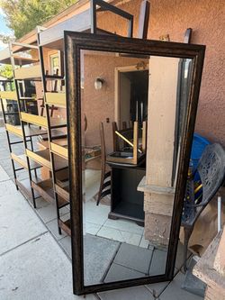 Large bronze/brown framed floor mirror