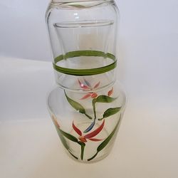 Vintage Hand Painted Tumble Up Bedside Carafe
