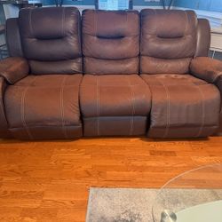 Brown Leather Couch 