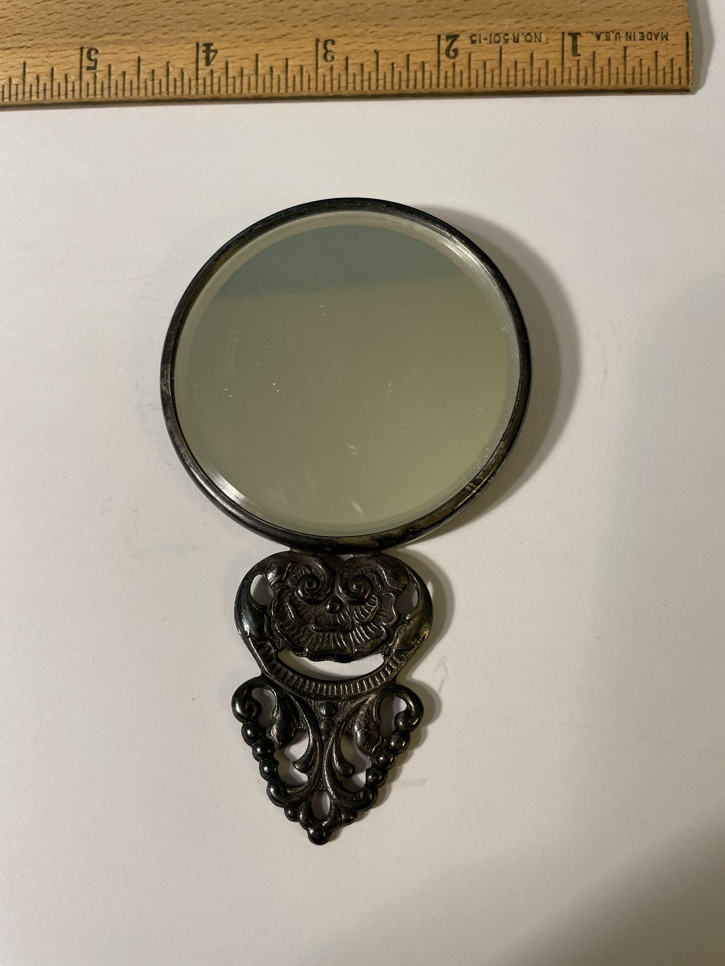 Silver Repousse Hand mirror