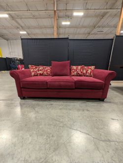 Burgundy Three Seater Sofa