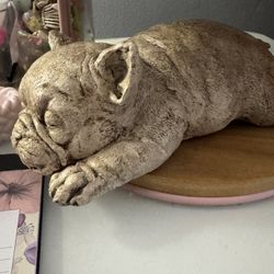 Frenchie Cement Statue