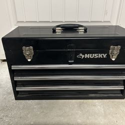 Husky Portable Toolbox - 3 Drawer with Top Lockable Tray