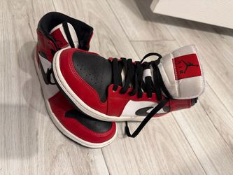Air Jordan 1 Mid Red Black White Sneakers