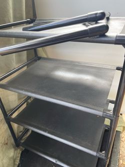 Black Multi-Tier Fabric Shelf Shoe Rack