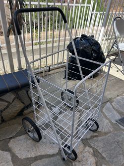 Folding Wire Shopping Cart with Wheels