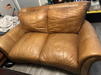Leather love seat