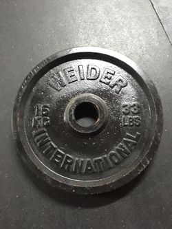 Pair of Weider International 33lb / 15kg weight plates