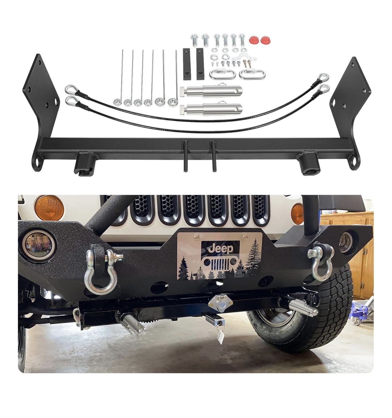 Tow Bar Base Plate Tow Bar Bracket for 2007-2018 Jeep Wrangler JK JKU 2/4 Door All Model