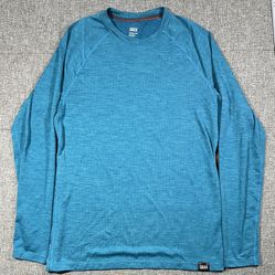 Saxx Aerator Shirt Men's Size S Long Sleeve Crew Neck Green Moisture Wicking  