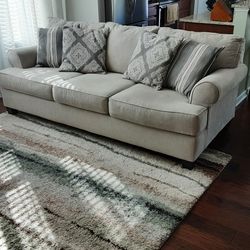 Couch With Matching Chair and 4 Decorative Pillows