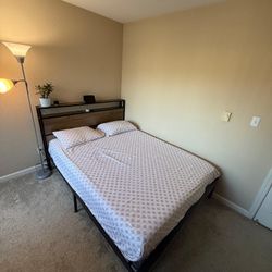 Queen Bed Frame With Sealy Foam Mattress 