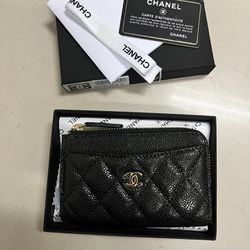 Chane1 Black Wallet With Box New 