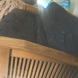 Large Wood Full Futon Couch / bed  $45