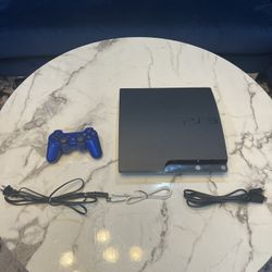 Sony PlayStation 3 PS3 Slim 120GB Console - TESTED - With Controller And Cords