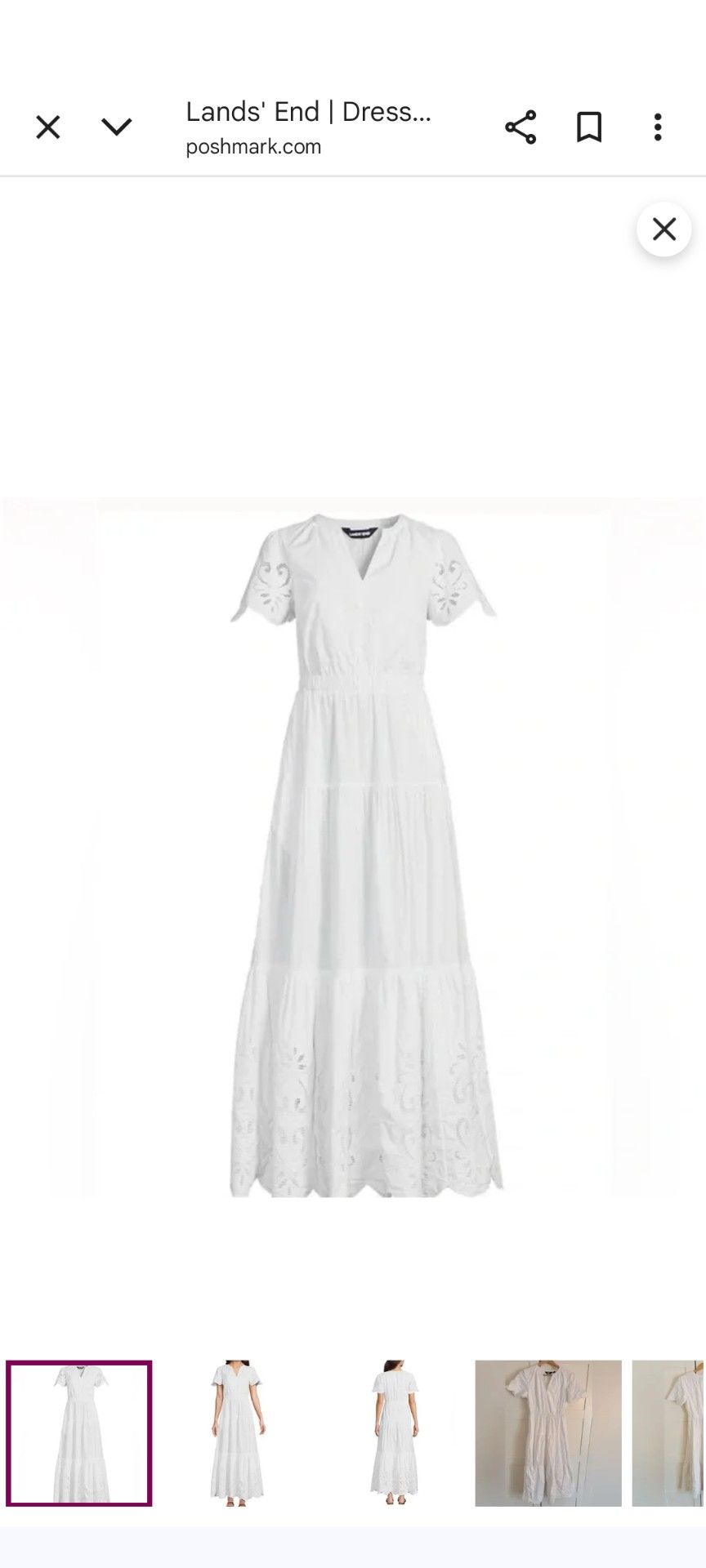 White Lace Cotton Dress