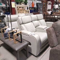Pearl Colored Electric Sofa Set