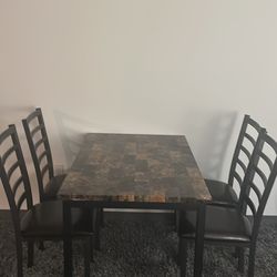 Kitchen Table Set And Four Chairs 