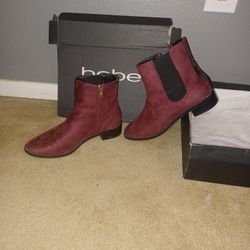 Bebe Burgundy Boots 7.5