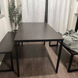 Dining Table with Two Benches