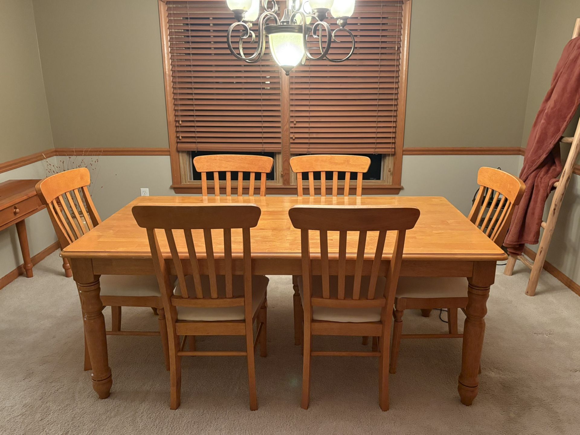 Dining Room Table + 6 Chairs + Serving Table!