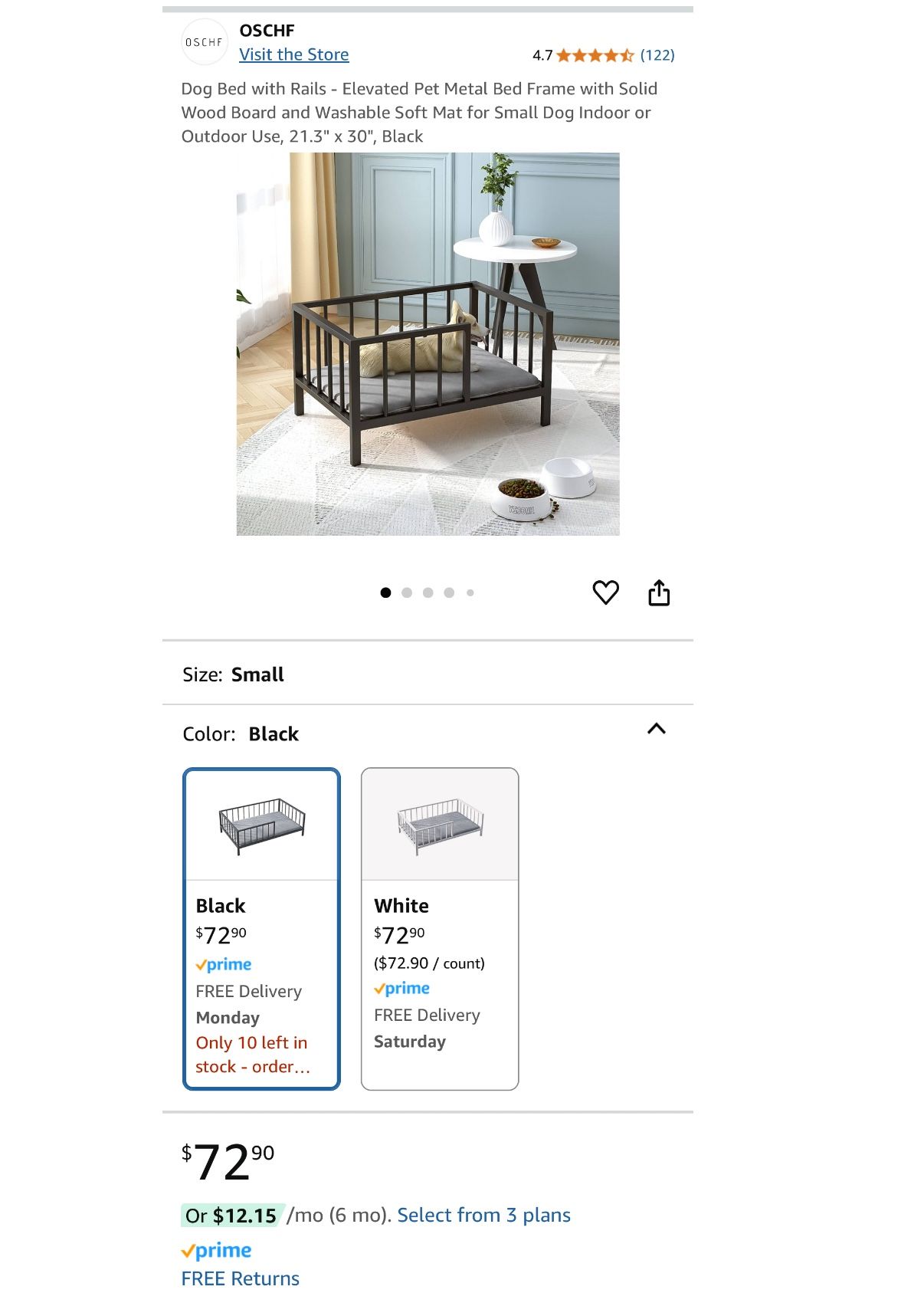 Metal Dog Framed Bed