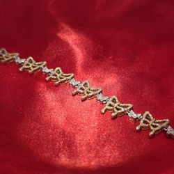 10k Yellow Gold Diamond Butterfly Bracelet 1.25 ctw