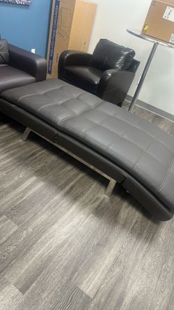 Leather chaise