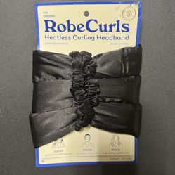 RobeCurls Original Heatless Hair Curler Set with 2 Scrunchies, Black 2ct