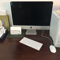 Mac With Keyboard And Charger And Mouse