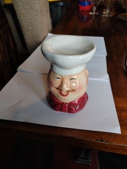 Vintage Ceramic Chef Head Kitchen Wall Decor Piece 